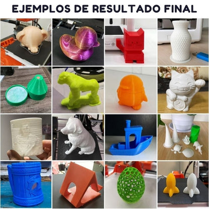 Impresora 3D para principiantes - Con 10m de PLA, tarjeta de memoria y diseños preinstalados