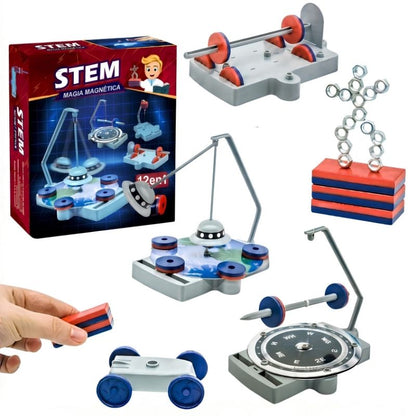Magia Magnética - Kit de física 12 en 1 con experimentos y juegos didácticos con imanes