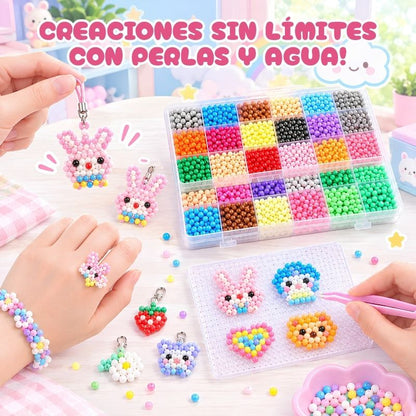 Perlas Mágicas - Kit de manualidades con 2200 perlas (15 colores) para crear sin límites