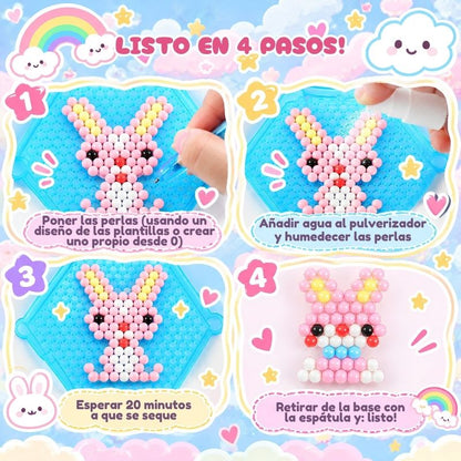 Perlas Mágicas - Kit de manualidades con 2200 perlas (15 colores) para crear sin límites