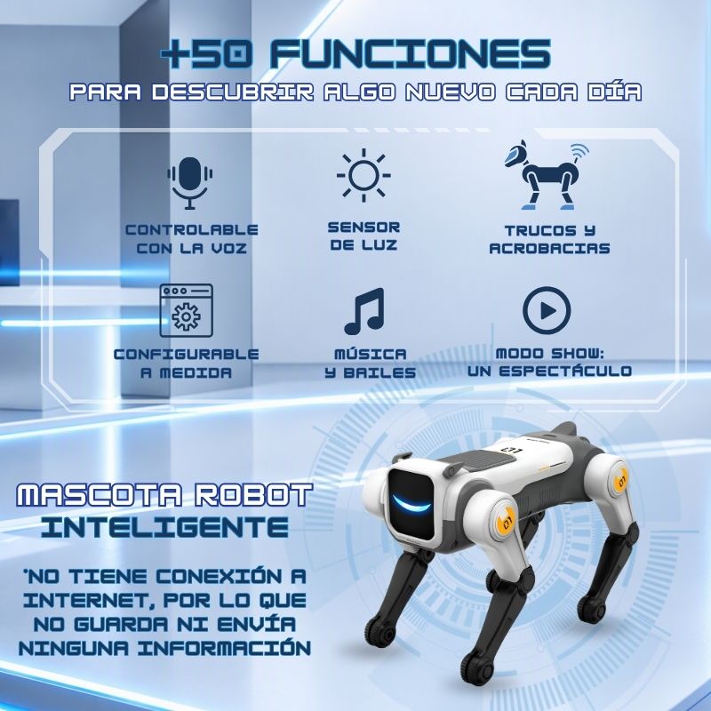 PerroBot - Mascota robot con control por voz, mando, acrobacias y bailes