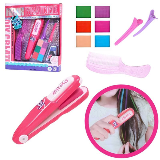 Plancha para mechas temporales con 6 colores, peine y horquillas (lavable con agua)