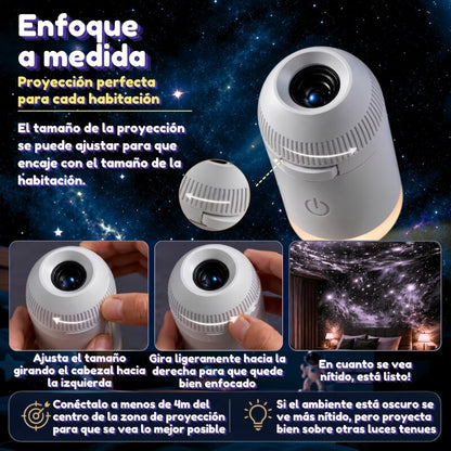 Proyector Espacial - Luz de noche USB con proyección HD a toda la habitación y 6 discos
