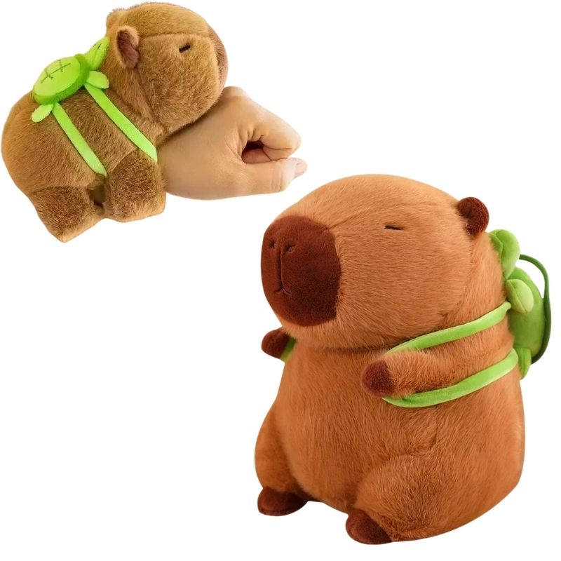 Capibara de Peluche con Mochila de Tortuga