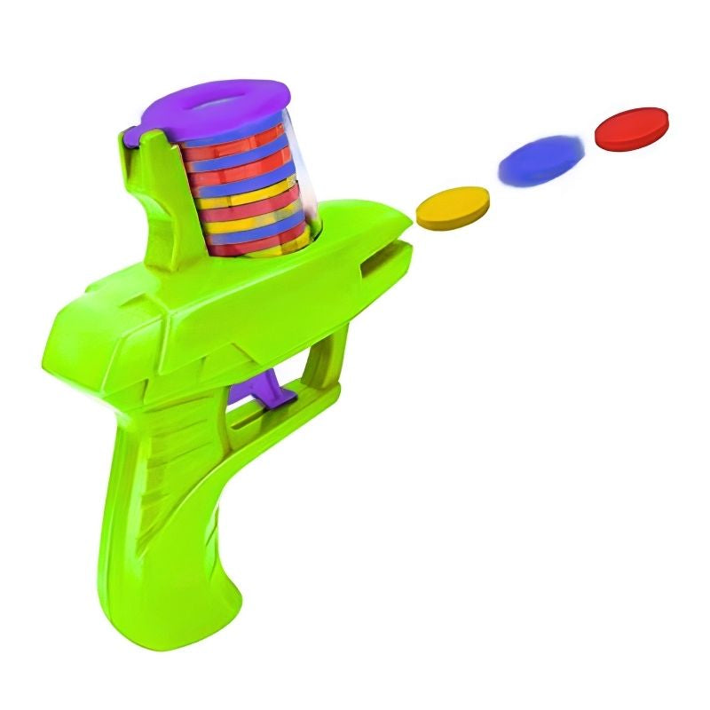 Lanzadiscos de goma con 15 discos