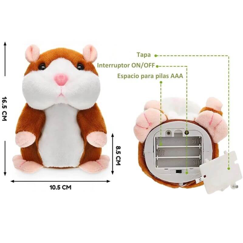 Hahahamster - Hámster repetidor: Suave, con micrófono, altavoz y movimiento