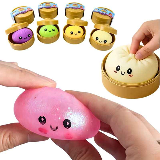 Dumpling Squishy Sorpresa! - Pack de 5 Squishies blandos con cajas de dumpling