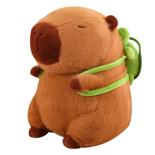 Capibara de Peluche con Mochila de Tortuga