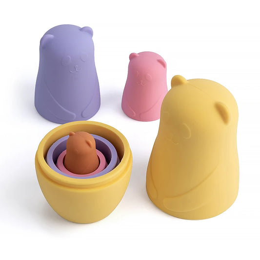 Matryoshkas de silicone macio - 4 peças em cores elegantes 