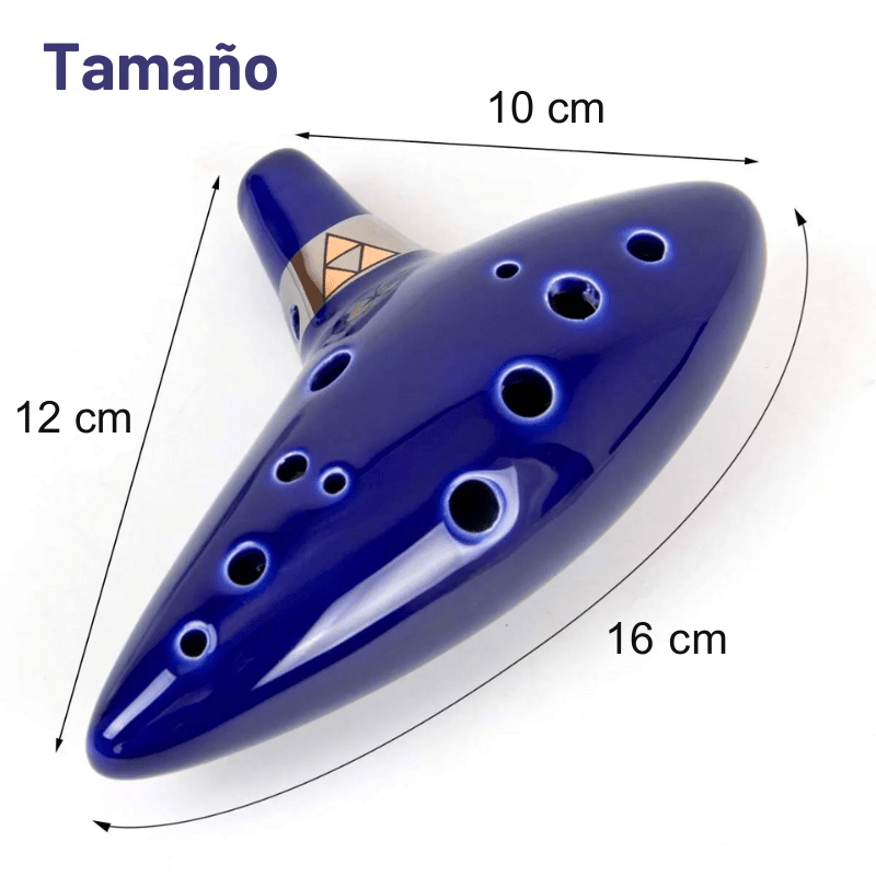 Ocarina - Instrumento de Cerámica con 12 agujeros - Kit completo con manual, bolsa de transporte y soporte