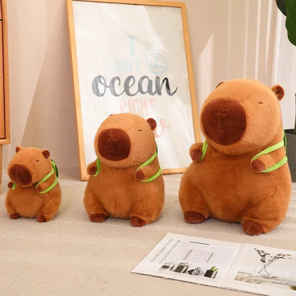 Capibara de Peluche con Mochila de Tortuga