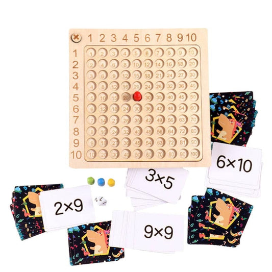 Juego de mesa para Multiplicar - Tablero de madera didáctica con multiplicaciones