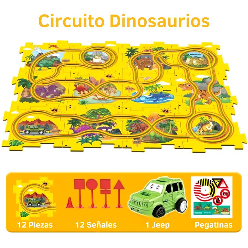 Circuito Puzzle - Circuito de Coches personalizable con piezas encajables