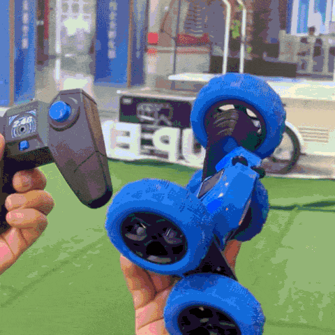 Coche Acrobático Radiocontrol - Con mando, carga USB y ruedas todoterreno 360º preparadas para choques