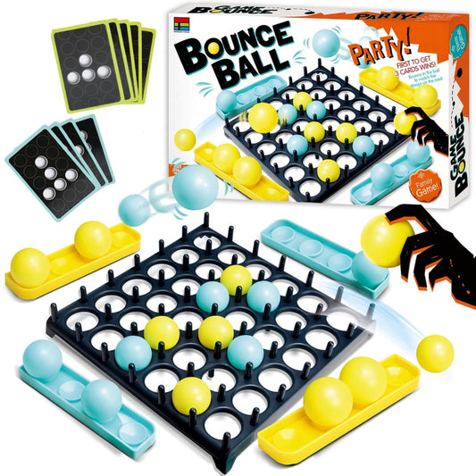 Bounce Ball - Juego de mesa en familia con 16 pelotas y 9 cartas de forma