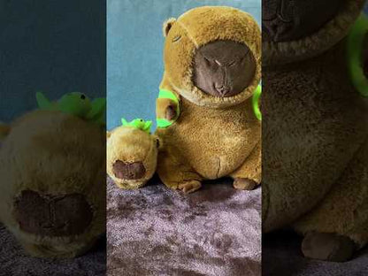 Capibara de Peluche con Mochila de Tortuga