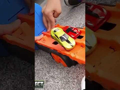 Camión Contenedor con rampa extensible de 160cm, 8 coches y lanzador