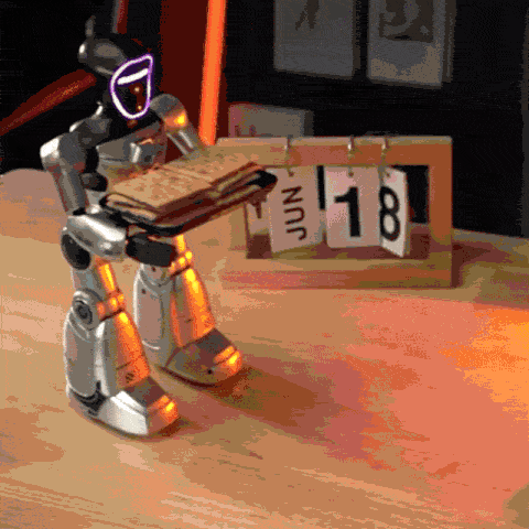 RobotBro - Robot de juguete con control por voz y gestos, bandeja de reparto, mando y voz