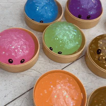 Dumpling Squishy Sorpresa! - Pack de 5 Squishies blandos con cajas de dumpling